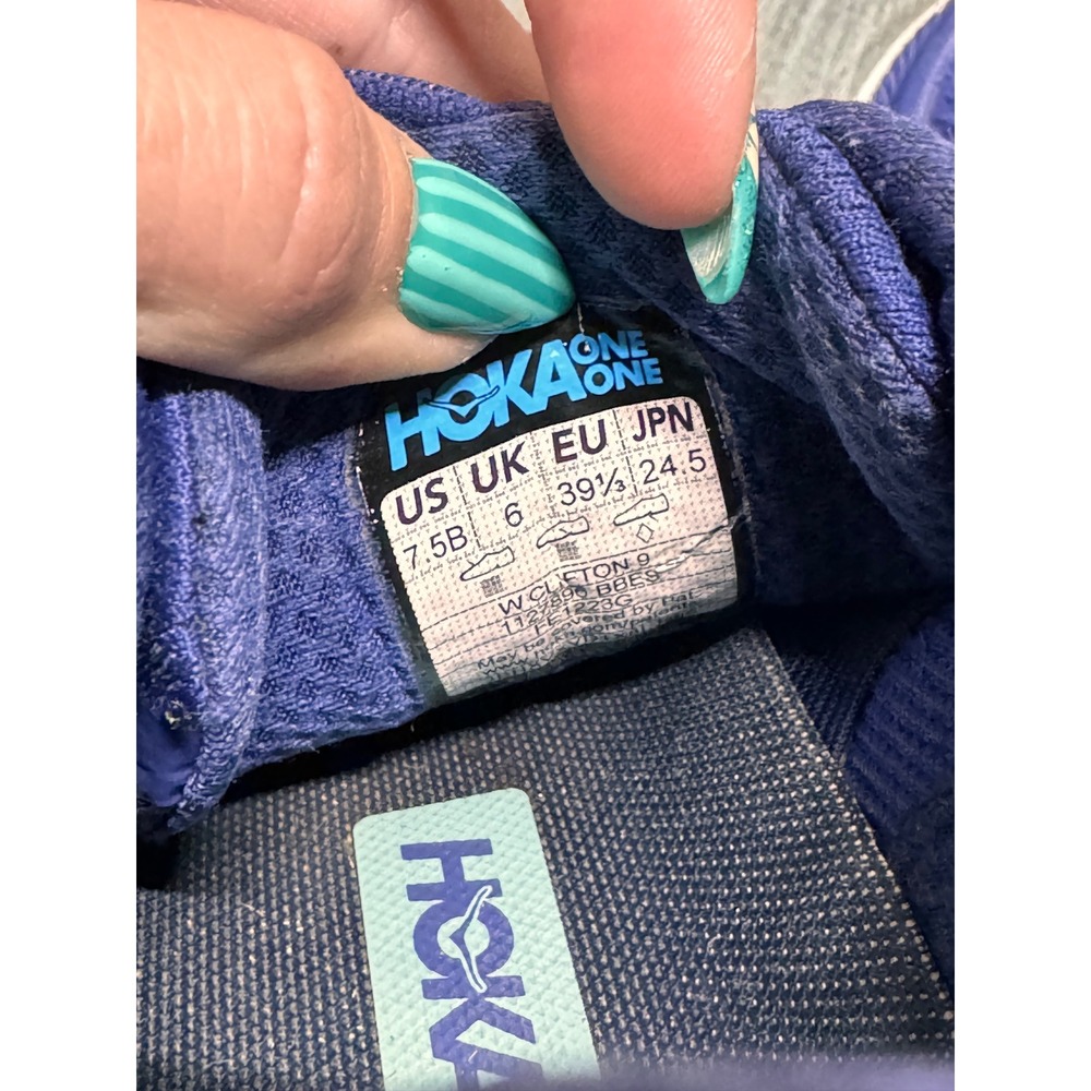 Hoka Clifton 9 Womens Running Shoes Blue Deep Lake Ceramic 1127896 Size 7.5B - Picture 6 of 6